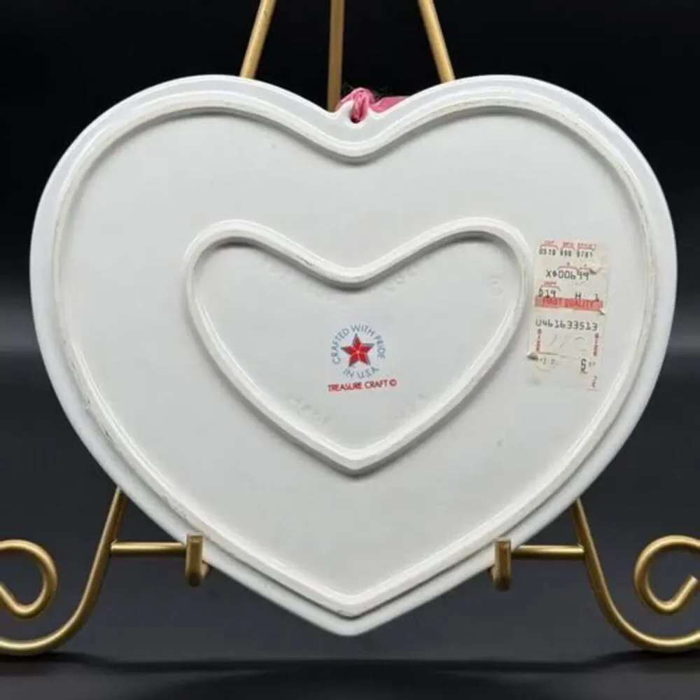 Vintage 1987 Treasure Craft Heart Shaped Goose Wall Plaque